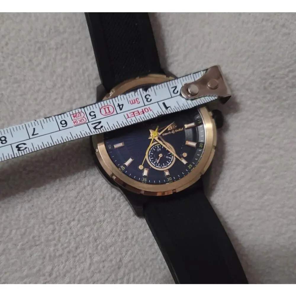 Buech & Boilat Black Gold WATCH 14183 Timer Rubber 5 ATM Water Resistant